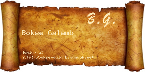 Bokse Galamb névjegykártya